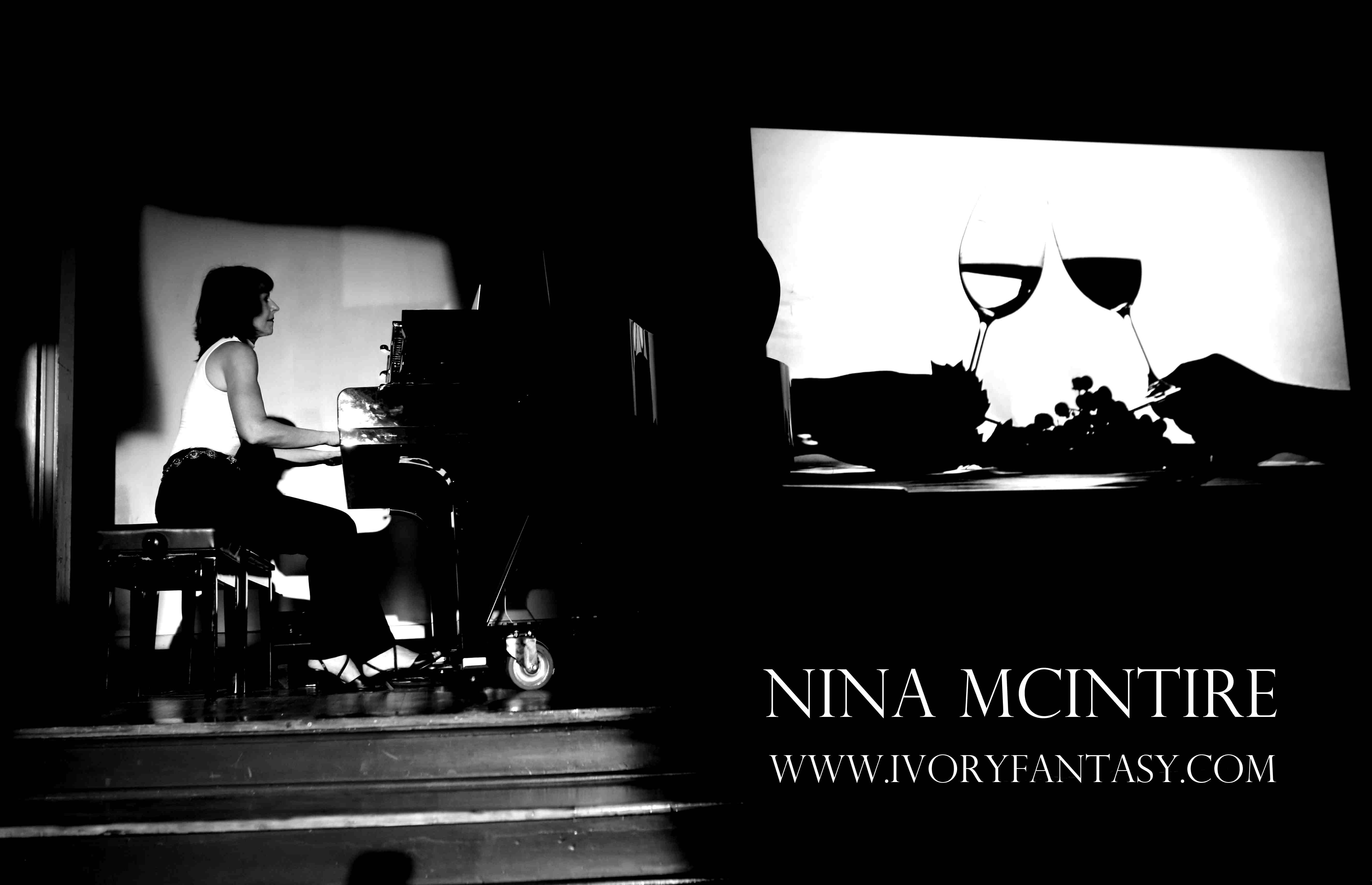 Nina McIntire performing in silhouette